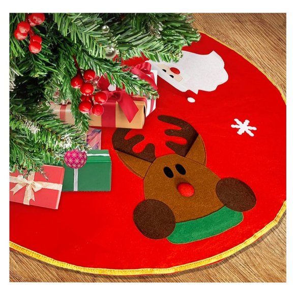 Unbranded Other - 42" Christmas Tree Skirt Tree Cover Tree Skirts Mats Christmas Decorations (Red)